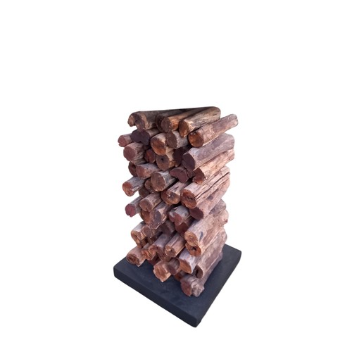 473 - WOODEN LOG TABLE LAMP