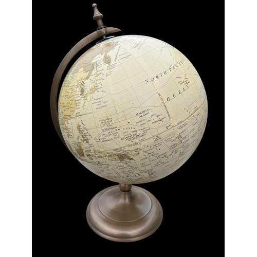 479 - AN ANTIQUE BRONZED FINISH GLOBE ON STAND