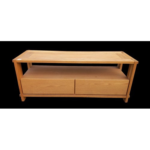 471 - OAK 2 DRAWER TV UNIT