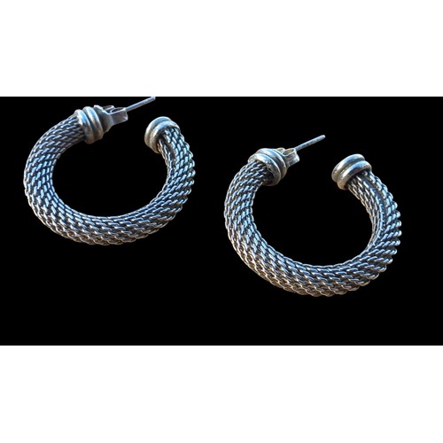 346 - SILVER HOOP EARRINGS