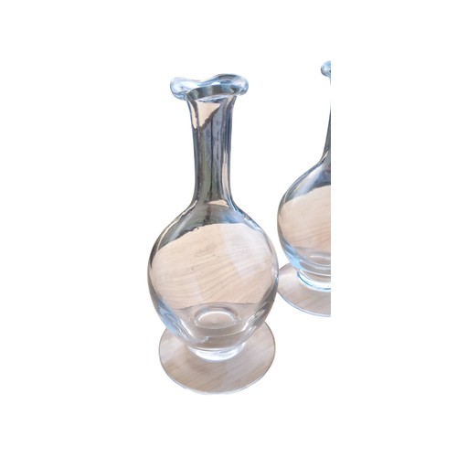 478 - 3 SHAPED GLASS DECANTERS