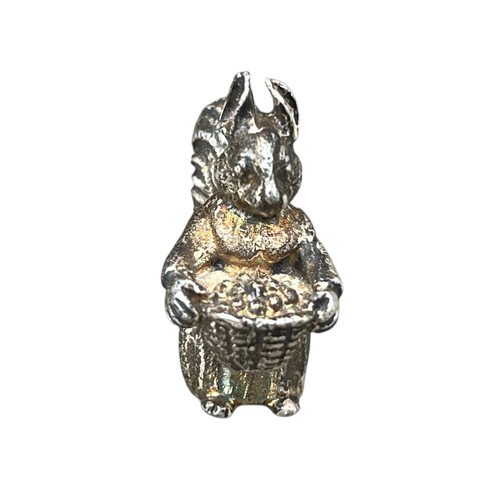 686 - A SILVER BEATRIX POTTER SQUIRREL