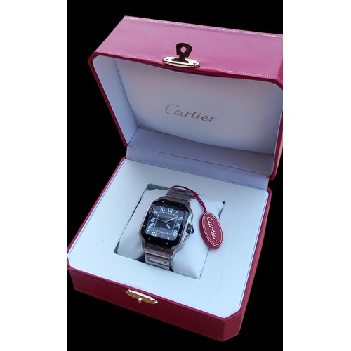 736 - A CARTIER BOXED WATCH WITH PAPERS