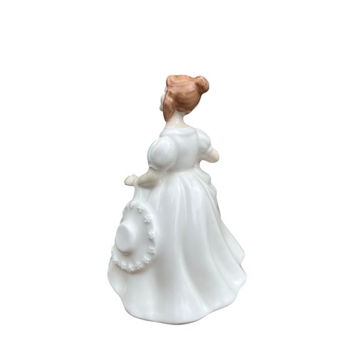 16 - A BOXED SMALL LADY IN WHITE ROYAL DOULTON FIGURENE