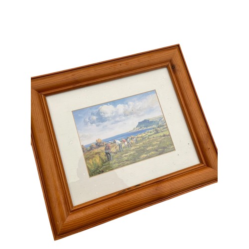 91 - A GILT FRAMED SIGNED R.W. YOUNG PRINT SLEMISH Co ANTRIM AND CHARLES McCAULEY PRINT