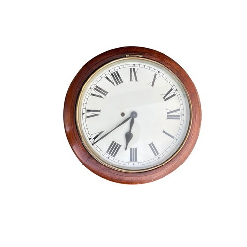 93 - A MAHOGANY  CASED SCHOOL CLOCK