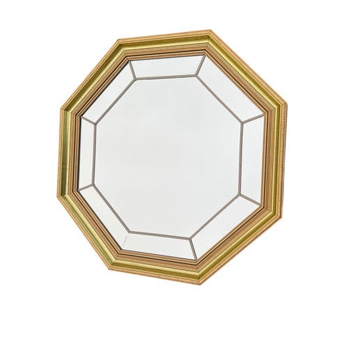 116 - A HEXAGONAL GILT FRAMED LEADED MIRROR