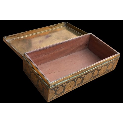 240 - A 19CT BRASS HEAVILY ENGRAVED ORIENTAL BOX