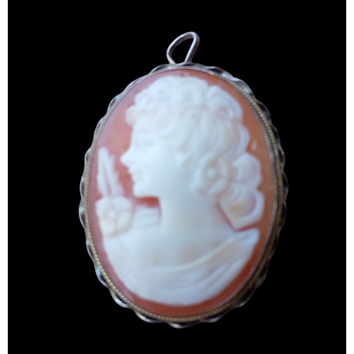 287 - A SILVER MOUNTED CAMEO