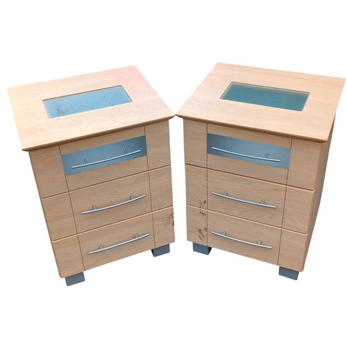 297 - PAIR OF 3 DRAWER BEDSIDES