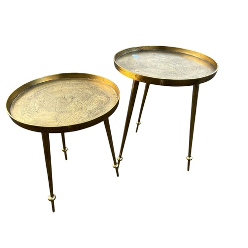 324 - 2 NEW GRADUATED GILT METAL SIDE TABLES