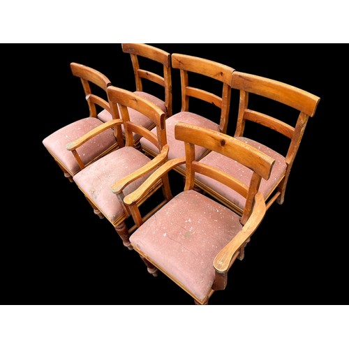 346 - A SET OF 6 HEAVY OAK CHAIRS