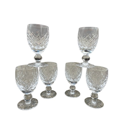 349 - A BEAUTIFUL SET OF 6 WATERFORD CRYSTAL STEMMED GLASS