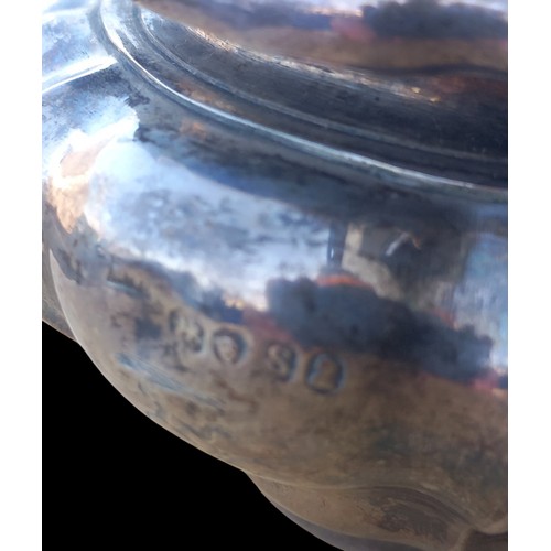 586 - A GEORGIAN SILVER SIEVE BASED POT WITH CREST WEIGH 105G