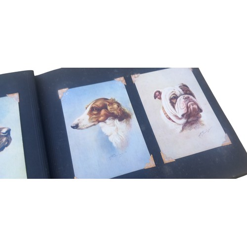 393 - A PHOTO ALBUM WITH PRINTS OF DOGS