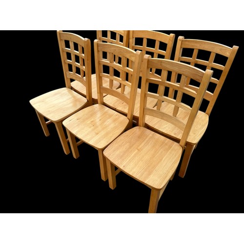 404 - SET OF 6 SOLID BEECH DINING CHAIRS