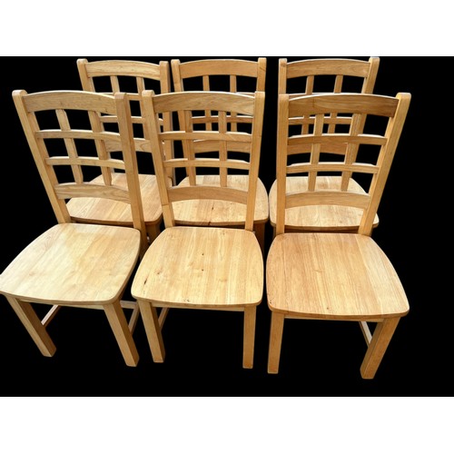 404 - SET OF 6 SOLID BEECH DINING CHAIRS