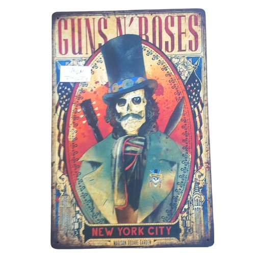 411 - A GUNS AND ROSES TIN PLATE SIGN