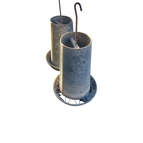 414 - 3 METAL CHICKEN FEEDERS