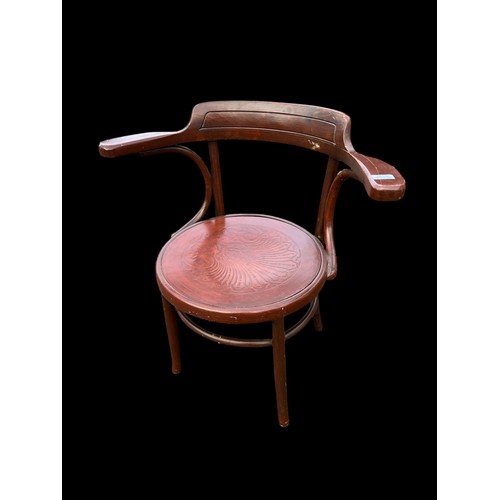 417 - A BENTWOOD ARMCHAIR