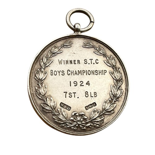 624 - A BIRMINGHAM SILVER ROYAL CORPS OF SIGNALS MEDAL 7st 8lb WINNER STC BOYS CHAMPIONSHIP 1924