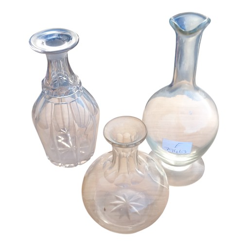 433 - 3 ANTIQUE GLASS DECANTERS