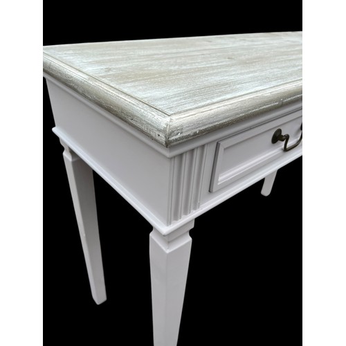 458 - A NEW 2 DRAWER WASHED TOP CONSOL TABLE