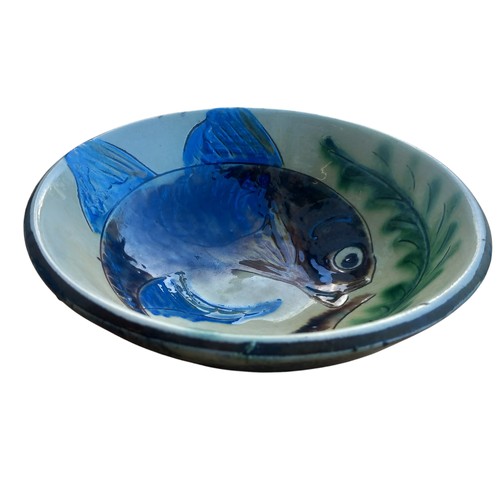 677 - A MAJELICA STYLE FISH BOWL