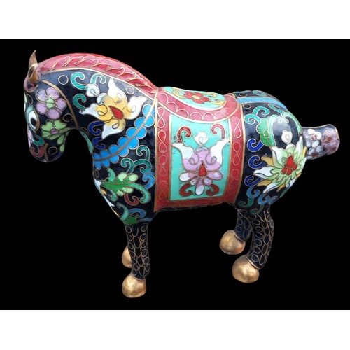 678 - A CLOISONNE HORSE