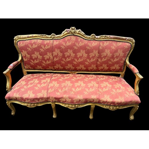 694 - A GILT FRAMED 3 SEATTER