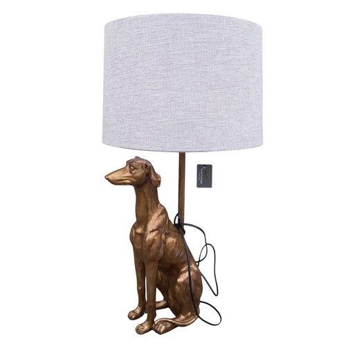 714 - NEW GILT DOG TABLE LAMP