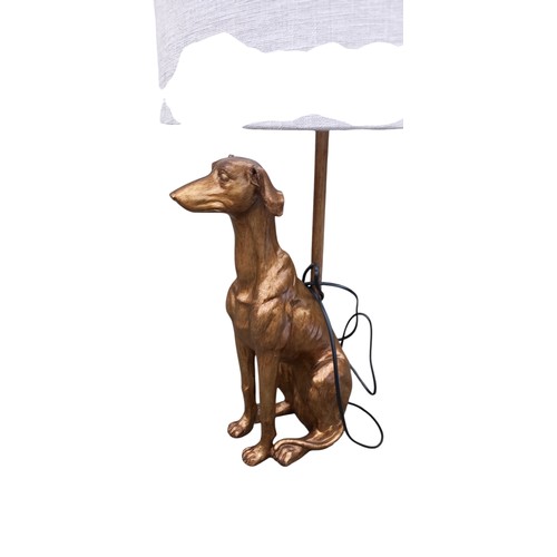 714 - NEW GILT DOG TABLE LAMP