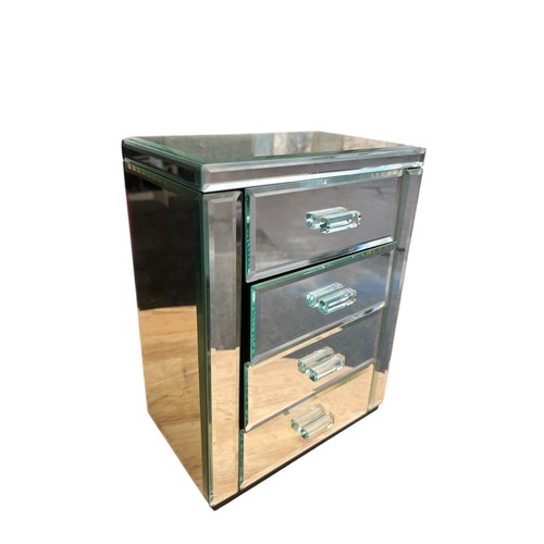 373 - A MIRRORED JEWELLERY CHEST WITH SIDE OPENINGS