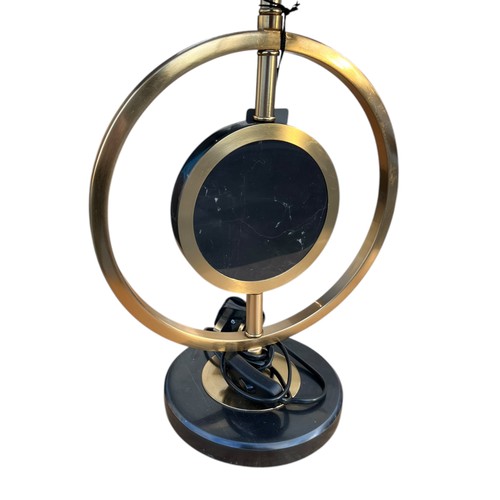 698 - A NEW GILT AND BLACK ONYX TABLE LAMP