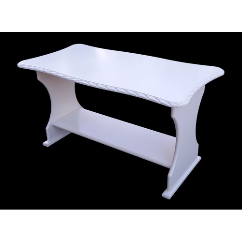 748 - WHITE ROPED EDGE COFFEE TABLE