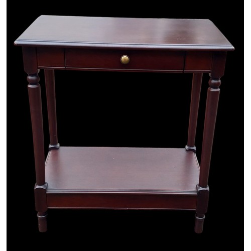 755 - MAHOGANY 2 TIER 1 DRAWER HALL TABLE