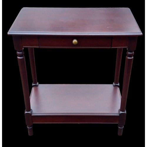 755 - MAHOGANY 2 TIER 1 DRAWER HALL TABLE