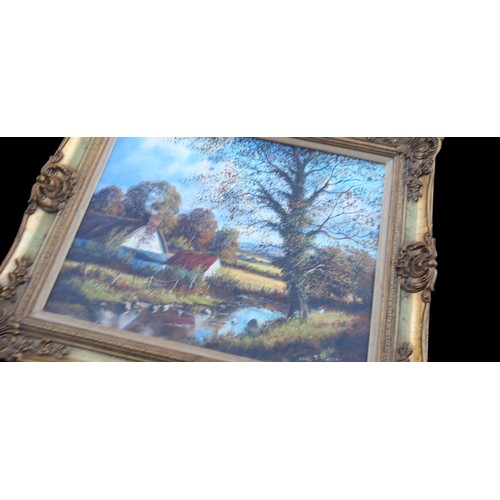 300 - AN OIL ON CANVAS BY JOHN S HAGGAN IN AN ORNATE GILT FRAMED