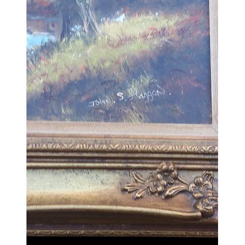 300 - AN OIL ON CANVAS BY JOHN S HAGGAN IN AN ORNATE GILT FRAMED