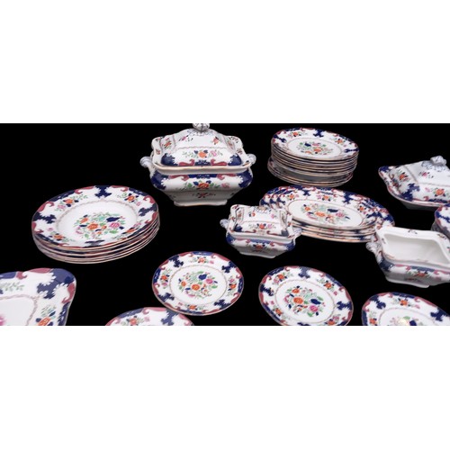 460A - A LARGE 50+ BOOTHS REGAL PATTERN HANDPAINTED ANTIQUE SERIVCE TO INCLUDE LARGE PLATTER, TEAPOT, OVERS... 