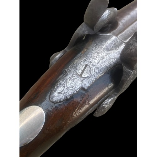 730A - AN EARLY 19CT PERCUSSION DOUBLE BARRELL SHOTGUN BY MANTON OF LONDON