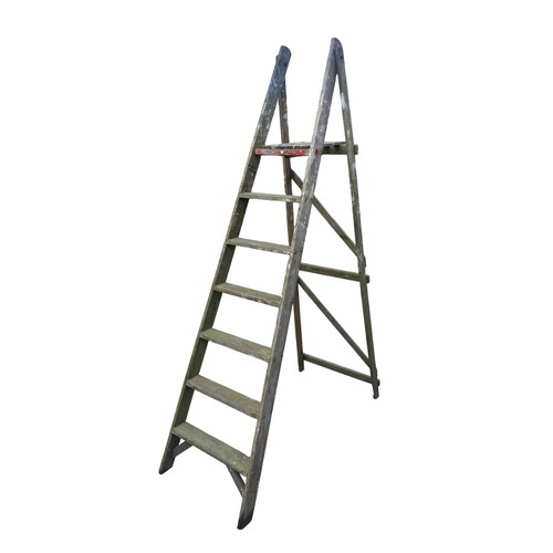 6 - A PAIR OF WOODEN STEP LADDERS