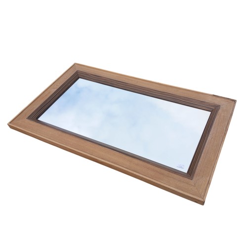 8 - LARGE OAK AND WALNUT MIRROR 29x51