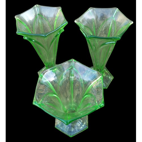 10 - 3 URANIUM GLASS VASE