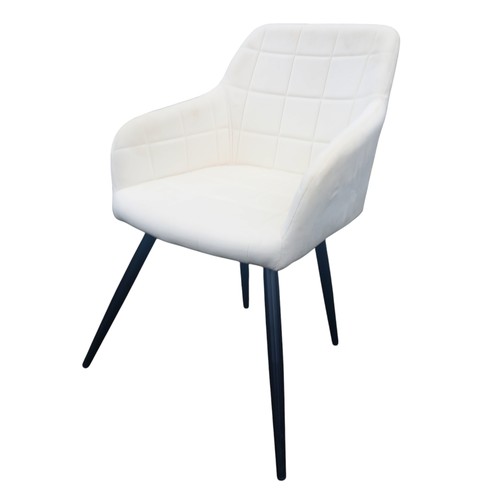 137 - PAIR OF WHITE VELVET SIDE CHAIRS