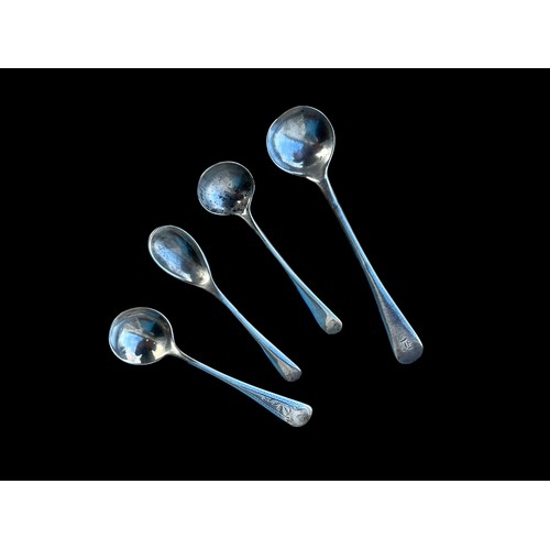 194 - 4 MIXED FULLY HALLMARKED SILVER CONDIMENT SPOONS