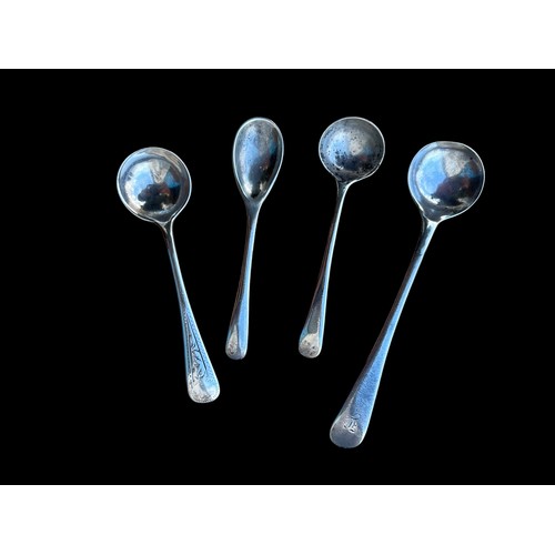 194 - 4 MIXED FULLY HALLMARKED SILVER CONDIMENT SPOONS