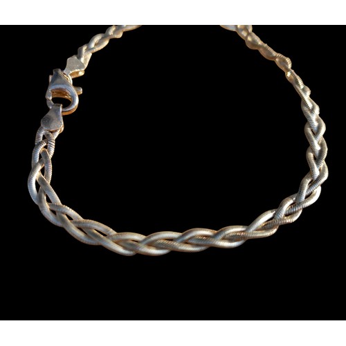 220 - A FANCY LINK SILVER BRACELET