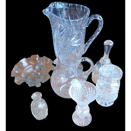 298 - A GOOD MIXED LOT OF CRYSTAL AND CUT GLASS