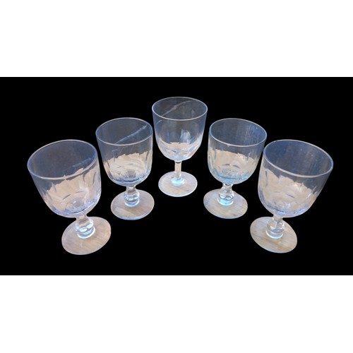 309 - A LOT OF 5 GEORGIAN RUMMER GLASS